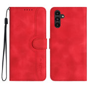 Custodia portafoglio in pelle con motivo a cuore per Samsung Gala