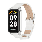 Cinturino per orologio in pelle PU in microfibra con guscio metallico Mijobs, For Xiaomi Smart Band 8 Active / Redmi Band 2