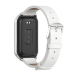 Cinturino per orologio in pelle PU in microfibra con guscio metallico Mijobs, For Xiaomi Smart Band 8 Active / Redmi Band 2