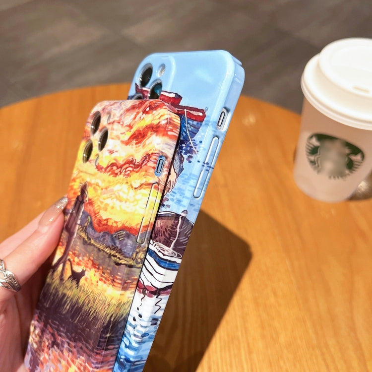 Custodia per telefono PC lucida con motivo a pittura a olio, For iPhone 14 Plus, For iPhone 14, For iPhone 14 Pro, For iPhone 14 Pro Max