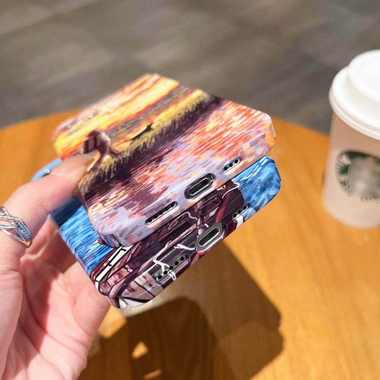 Custodia per telefono PC lucida con motivo a pittura a olio, For iPhone XS Max, For iPhone 8 Plus / 7 Plus