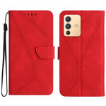 Custodia per telefono in pelle goffrata con cuciture, For vivo V23 5G, For vivo V25 / X80 Lite, For vivo V27 5G / V27 Pro 5G
