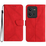 Custodia per telefono in pelle goffrata con cuciture, For vivo V23 5G, For vivo V25 / X80 Lite, For vivo V27 5G / V27 Pro 5G