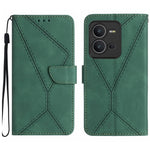 Custodia per telefono in pelle goffrata con cuciture, For vivo V23 5G, For vivo V25 / X80 Lite, For vivo V27 5G / V27 Pro 5G