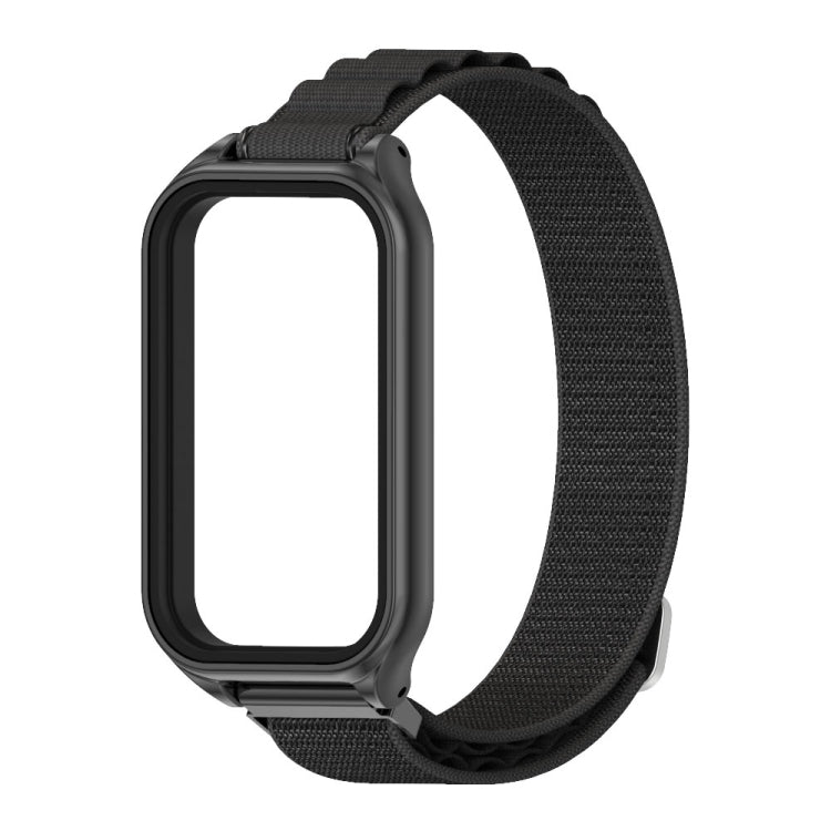 Cinturino per orologio in nylon traspirante con guscio metallico Mijobs, For Xiaomi Smart Band 8 Active / Redmi Band 2