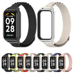 Cinturino per orologio in nylon traspirante con guscio metallico Mijobs, For Xiaomi Smart Band 8 Active / Redmi Band 2
