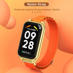 Cinturino per orologio in nylon traspirante con guscio metallico Mijobs, For Xiaomi Smart Band 8 Active / Redmi Band 2