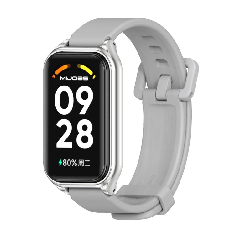 Cinturino per orologio in silicone con guscio metallico Mijobs, For Xiaomi Smart Band 8 Active / Redmi Band 2