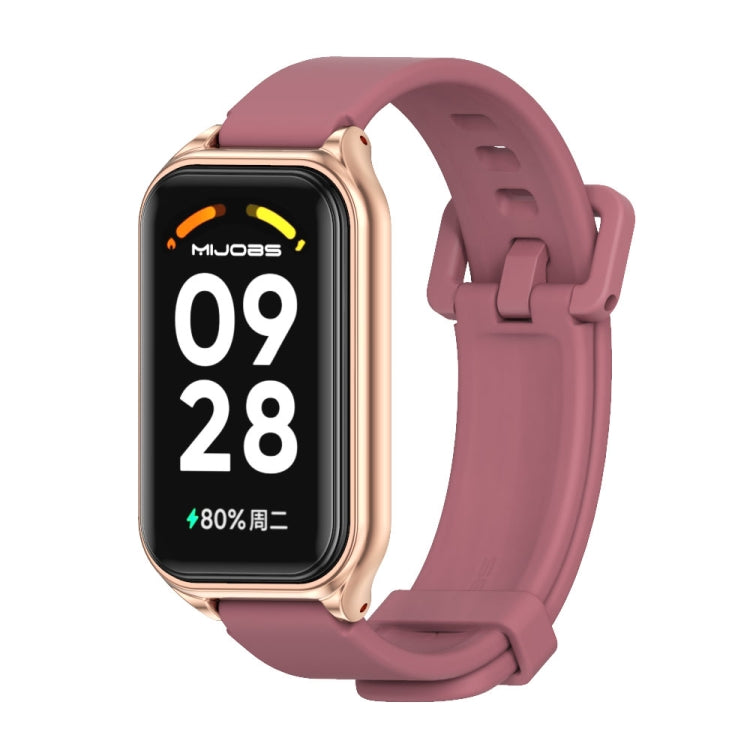 Cinturino per orologio in silicone con guscio metallico Mijobs, For Xiaomi Smart Band 8 Active / Redmi Band 2