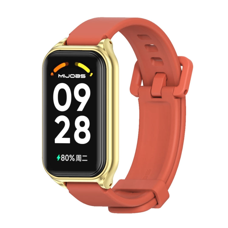 Cinturino per orologio in silicone con guscio metallico Mijobs, For Xiaomi Smart Band 8 Active / Redmi Band 2