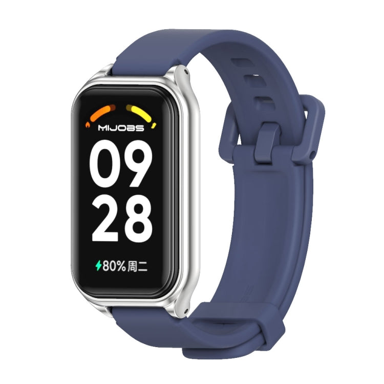 Cinturino per orologio in silicone con guscio metallico Mijobs, For Xiaomi Smart Band 8 Active / Redmi Band 2