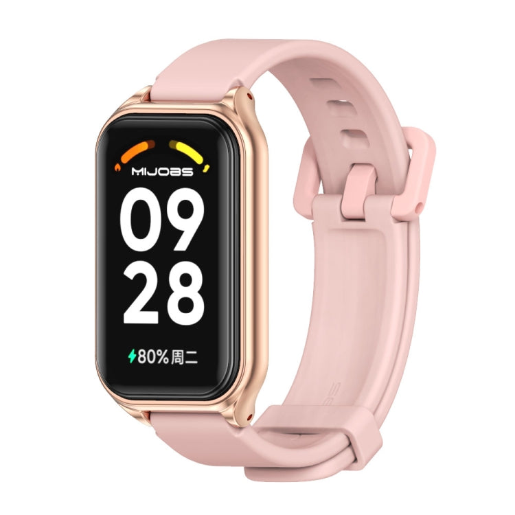 Cinturino per orologio in silicone con guscio metallico Mijobs, For Xiaomi Smart Band 8 Active / Redmi Band 2