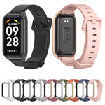 Cinturino per orologio in silicone con guscio metallico Mijobs, For Xiaomi Smart Band 8 Active / Redmi Band 2