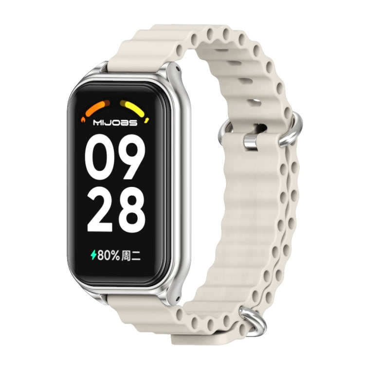 Cinturino per orologio in silicone Mijobs Metal Shell Ocean, For Xiaomi Smart Band 8 Active / Redmi Band 2
