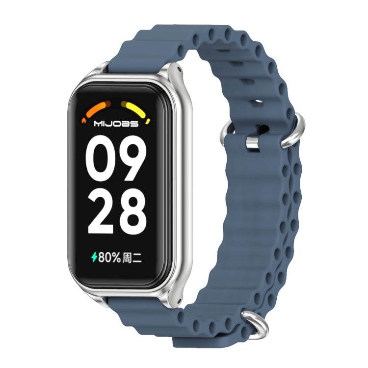 Cinturino per orologio in silicone Mijobs Metal Shell Ocean, For Xiaomi Smart Band 8 Active / Redmi Band 2
