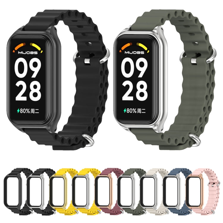 Cinturino per orologio in silicone Mijobs Metal Shell Ocean, For Xiaomi Smart Band 8 Active / Redmi Band 2
