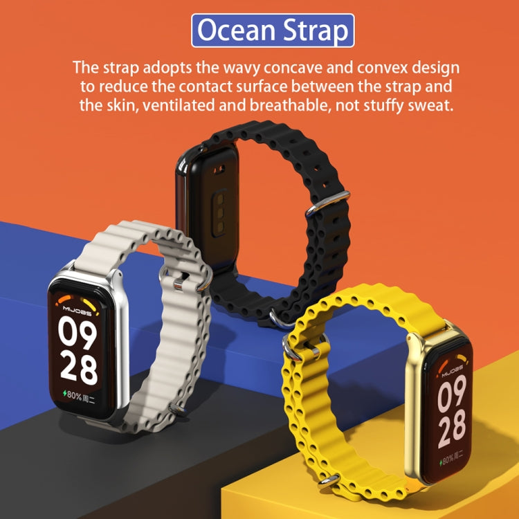 Cinturino per orologio in silicone Mijobs Metal Shell Ocean, For Xiaomi Smart Band 8 Active / Redmi Band 2