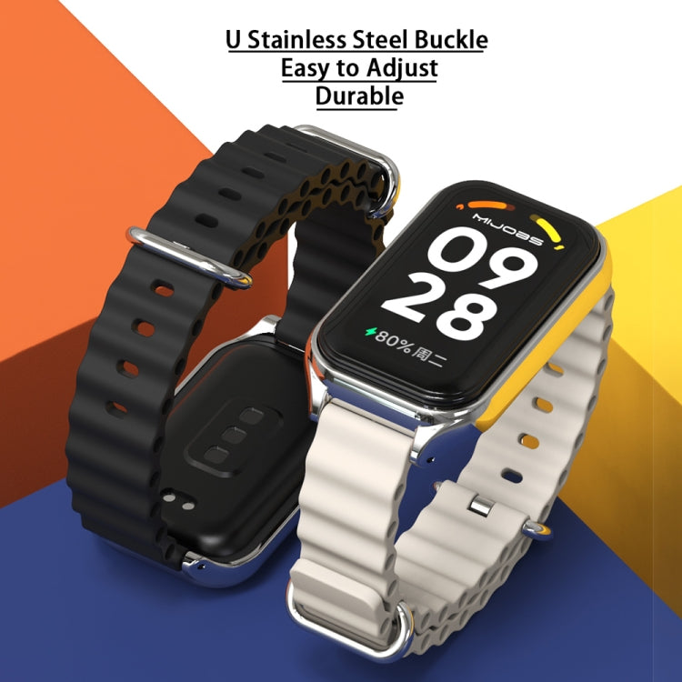 Cinturino per orologio in silicone Mijobs Metal Shell Ocean, For Xiaomi Smart Band 8 Active / Redmi Band 2