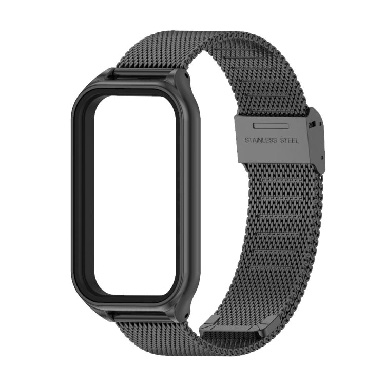 Guscio in metallo Mijobs + cinturino in metallo con fibbia Milano, For Xiaomi Smart Band 8 Active / Redmi Band 2
