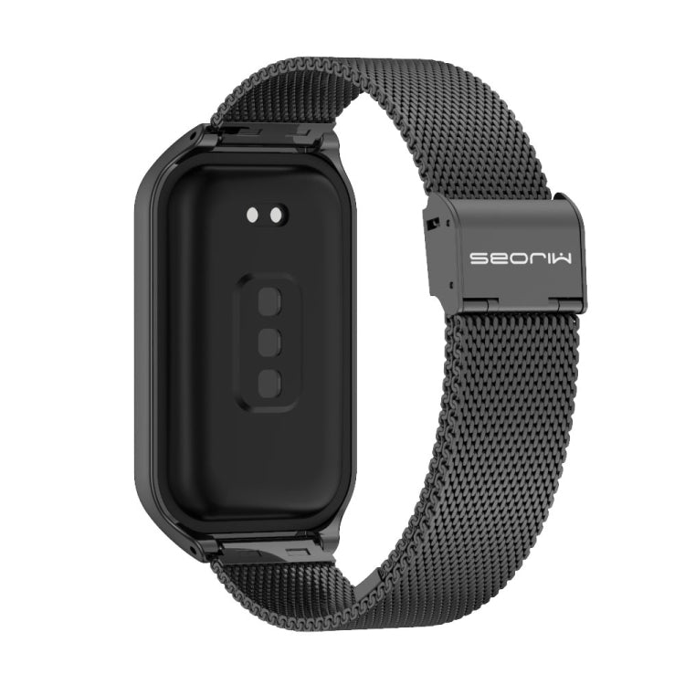 Guscio in metallo Mijobs + cinturino in metallo con fibbia Milano, For Xiaomi Smart Band 8 Active / Redmi Band 2