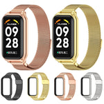 Guscio in metallo Mijobs + cinturino in metallo con fibbia Milano, For Xiaomi Smart Band 8 Active / Redmi Band 2