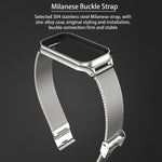 Guscio in metallo Mijobs + cinturino in metallo con fibbia Milano, For Xiaomi Smart Band 8 Active / Redmi Band 2
