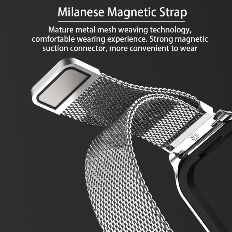 Guscio in metallo Mijobs + cinturino in metallo con fibbia Milano, For Xiaomi Smart Band 8 Active / Redmi Band 2