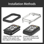 Guscio in metallo Mijobs + cinturino in metallo con fibbia Milano, For Xiaomi Smart Band 8 Active / Redmi Band 2