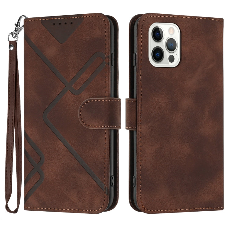 Custodia per cellulare in pelle con motivo a linea, For iPhone 14 Plus, For iPhone 14, For iPhone 14 Pro, For iPhone 14 Pro Max