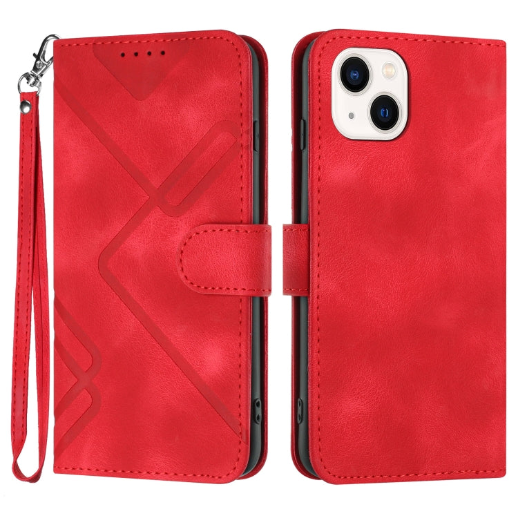 Custodia per cellulare in pelle con motivo a linea, For iPhone 13 mini, For iPhone 12 / 12 Pro, For iPhone 12 Pro Max, For iPhone 12 mini