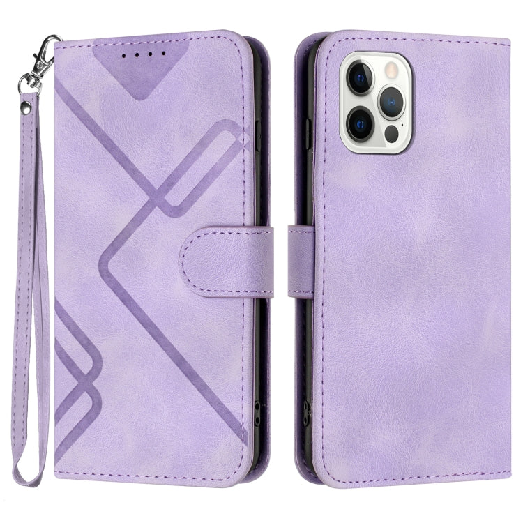 Custodia per cellulare in pelle con motivo a linea, For iPhone 13 mini, For iPhone 12 / 12 Pro, For iPhone 12 Pro Max, For iPhone 12 mini