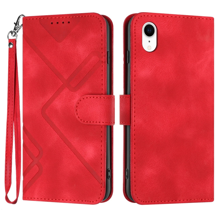 Custodia per cellulare in pelle con motivo a linea, For iPhone XR, For iPhone XS Max, For iPhone 6 Plus/7 Plus/8 Plus, For iPhone 5s / SE