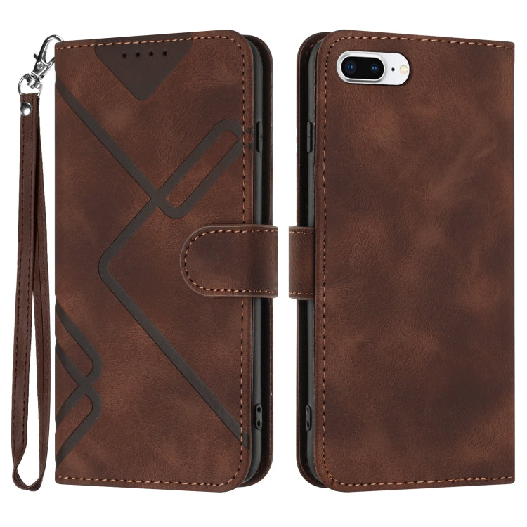 Custodia per cellulare in pelle con motivo a linea, For iPhone XR, For iPhone XS Max, For iPhone 6 Plus/7 Plus/8 Plus, For iPhone 5s / SE