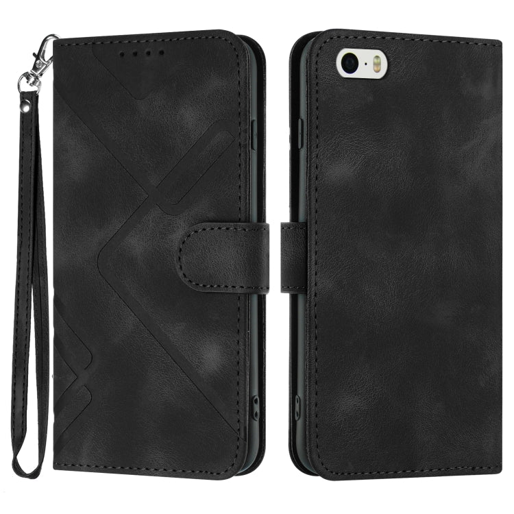 Custodia per cellulare in pelle con motivo a linea, For iPhone XR, For iPhone XS Max, For iPhone 6 Plus/7 Plus/8 Plus, For iPhone 5s / SE
