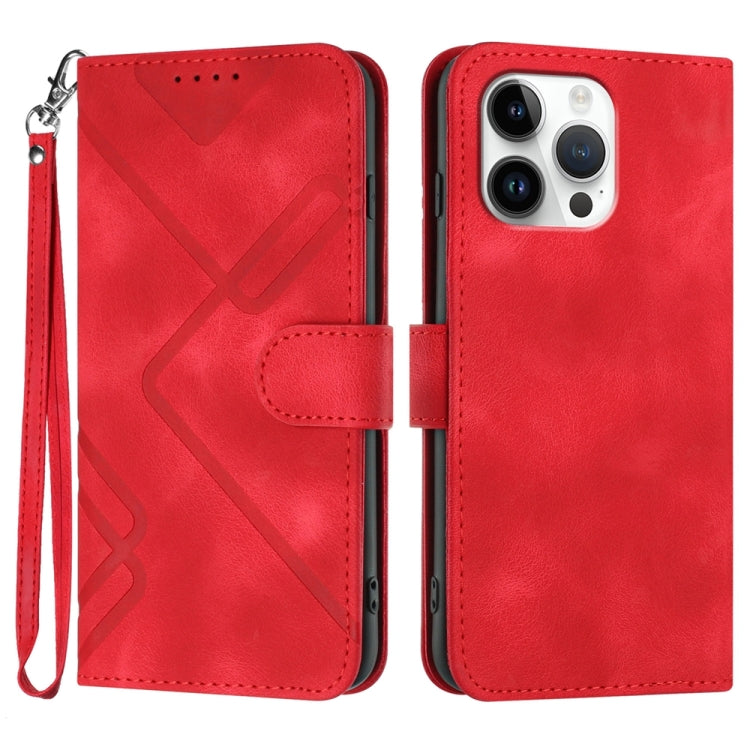 Custodia per cellulare in pelle con motivo a linea, For iPhone 16 Pro Max, For iPhone 16 Pro, For iPhone 16 Plus, For iPhone 16