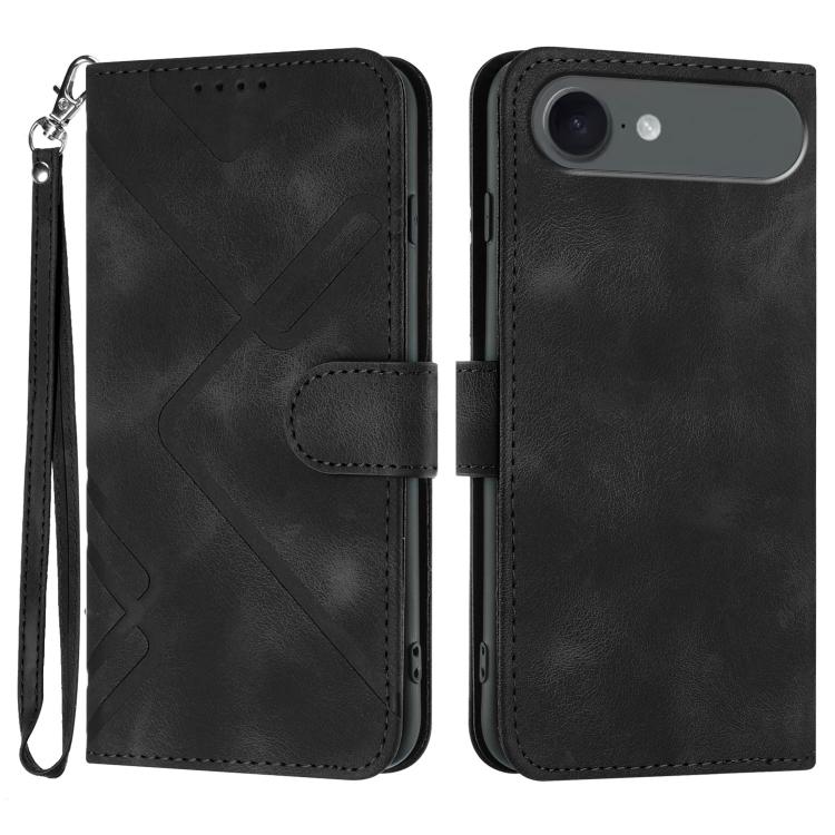 Custodia per cellulare in pelle con motivo a linea, For iPhone 16 Pro Max, For iPhone 16 Pro, For iPhone 16 Plus, For iPhone 16