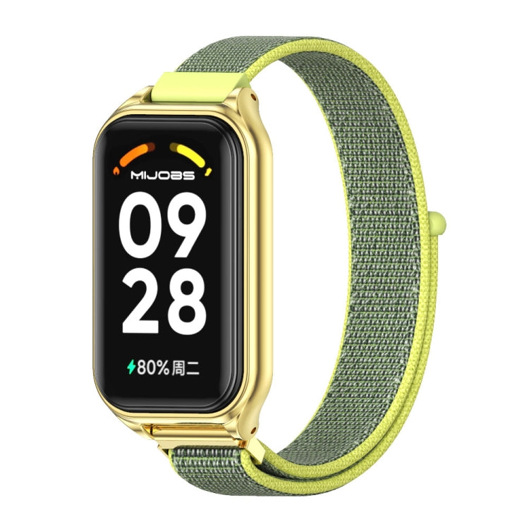Cinturino per orologio in nylon traspirante con guscio metallico Mijobs, For Xiaomi Smart Band 8 Active / Redmi Band 2