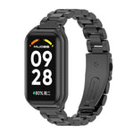 Scocca in metallo Mijobs + cinturino in acciaio inossidabile a tre sfere, For Xiaomi Smart Band 8 Active / Redmi Band 2