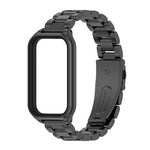 Scocca in metallo Mijobs + cinturino in acciaio inossidabile a tre sfere, For Xiaomi Smart Band 8 Active / Redmi Band 2