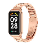 Scocca in metallo Mijobs + cinturino in acciaio inossidabile a tre sfere, For Xiaomi Smart Band 8 Active / Redmi Band 2