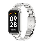 Scocca in metallo Mijobs + cinturino in acciaio inossidabile a tre sfere, For Xiaomi Smart Band 8 Active / Redmi Band 2