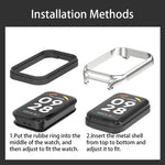 Scocca in metallo Mijobs + cinturino in acciaio inossidabile a tre sfere, For Xiaomi Smart Band 8 Active / Redmi Band 2