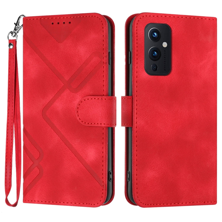 Custodia per cellulare in pelle con motivo a linea, For OnePlus Nord 2 5G, For OnePlus 9 Pro, For OnePlus 9, For OnePlus 8 Pro