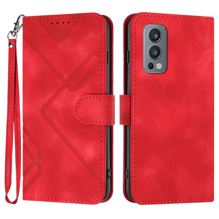 Custodia per cellulare in pelle con motivo a linea, For OnePlus Nord 2 5G, For OnePlus 9 Pro, For OnePlus 9, For OnePlus 8 Pro