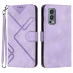 Custodia per cellulare in pelle con motivo a linea, For OnePlus Nord 2 5G, For OnePlus 9 Pro, For OnePlus 9, For OnePlus 8 Pro