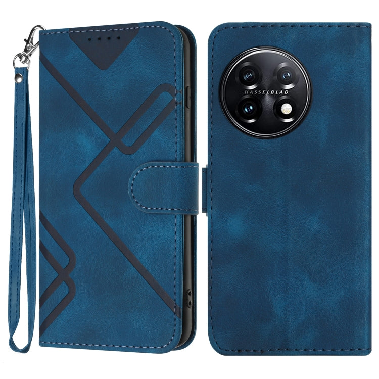 Custodia per cellulare in pelle con motivo a linea, For OnePlus Ace 5 / 13R Global, For OnePlus 12, For OnePlus Ace 2V, For OnePlus 11