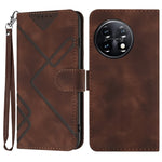 Custodia per cellulare in pelle con motivo a linea, For OnePlus Ace 5 / 13R Global, For OnePlus 12, For OnePlus Ace 2V, For OnePlus 11