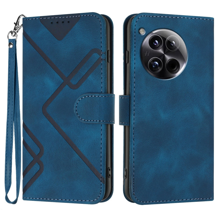 Custodia per cellulare in pelle con motivo a linea, For OnePlus Ace 5 / 13R Global, For OnePlus 12, For OnePlus Ace 2V, For OnePlus 11