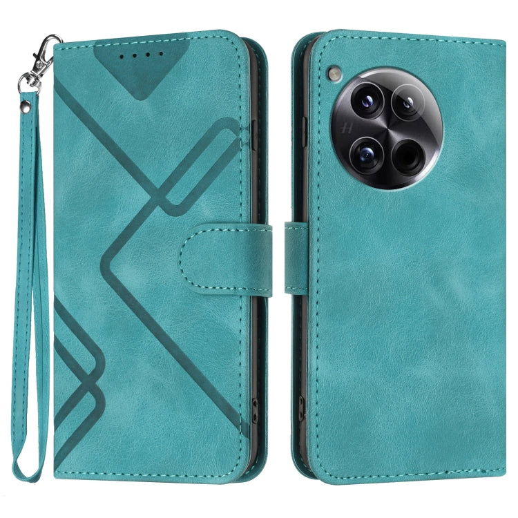 Custodia per cellulare in pelle con motivo a linea, For OnePlus Ace 5 / 13R Global, For OnePlus 12, For OnePlus Ace 2V, For OnePlus 11
