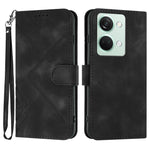 Custodia per cellulare in pelle con motivo a linea, For OnePlus Ace 5 / 13R Global, For OnePlus 12, For OnePlus Ace 2V, For OnePlus 11